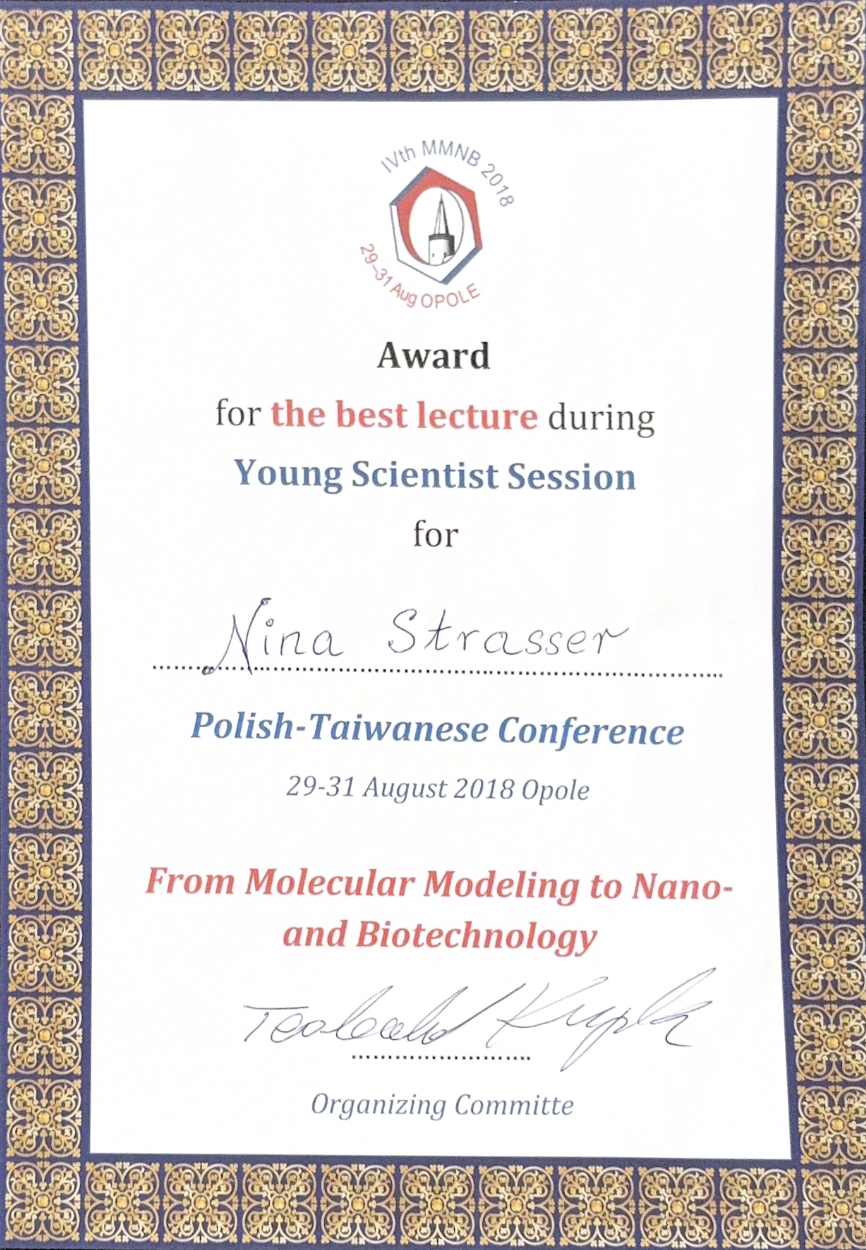 Best Young Lecture certificate