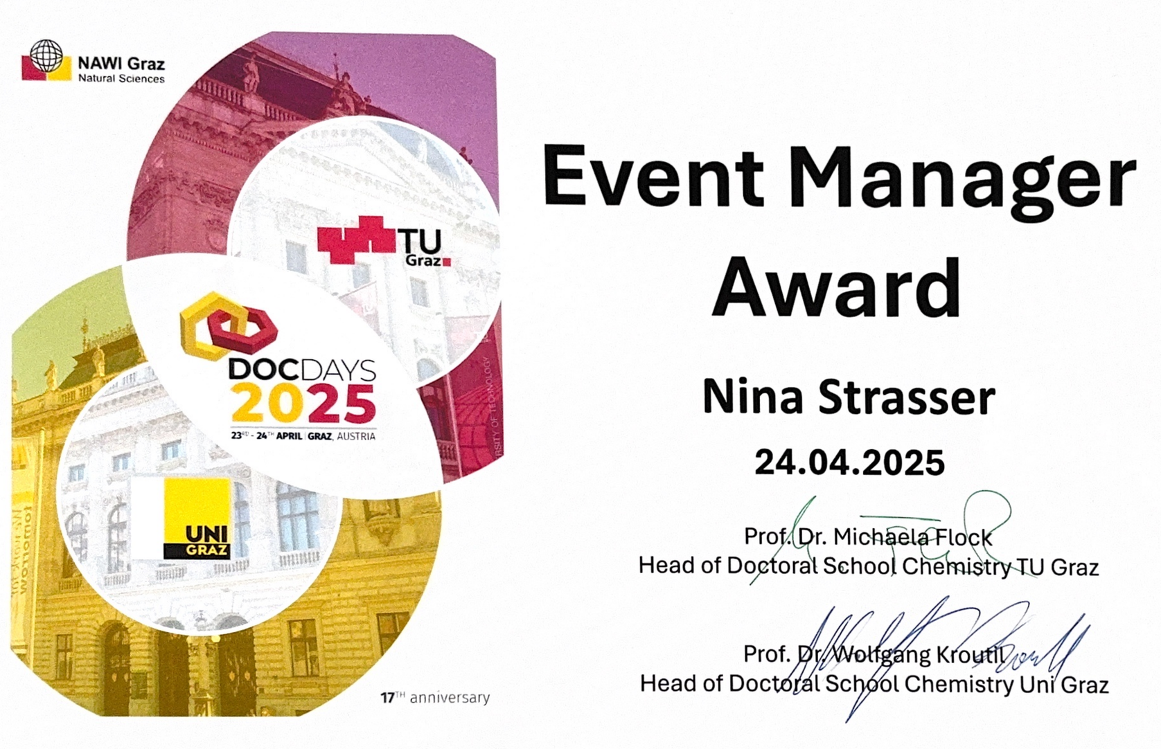 Best Lecture (Young Scientist) certificate