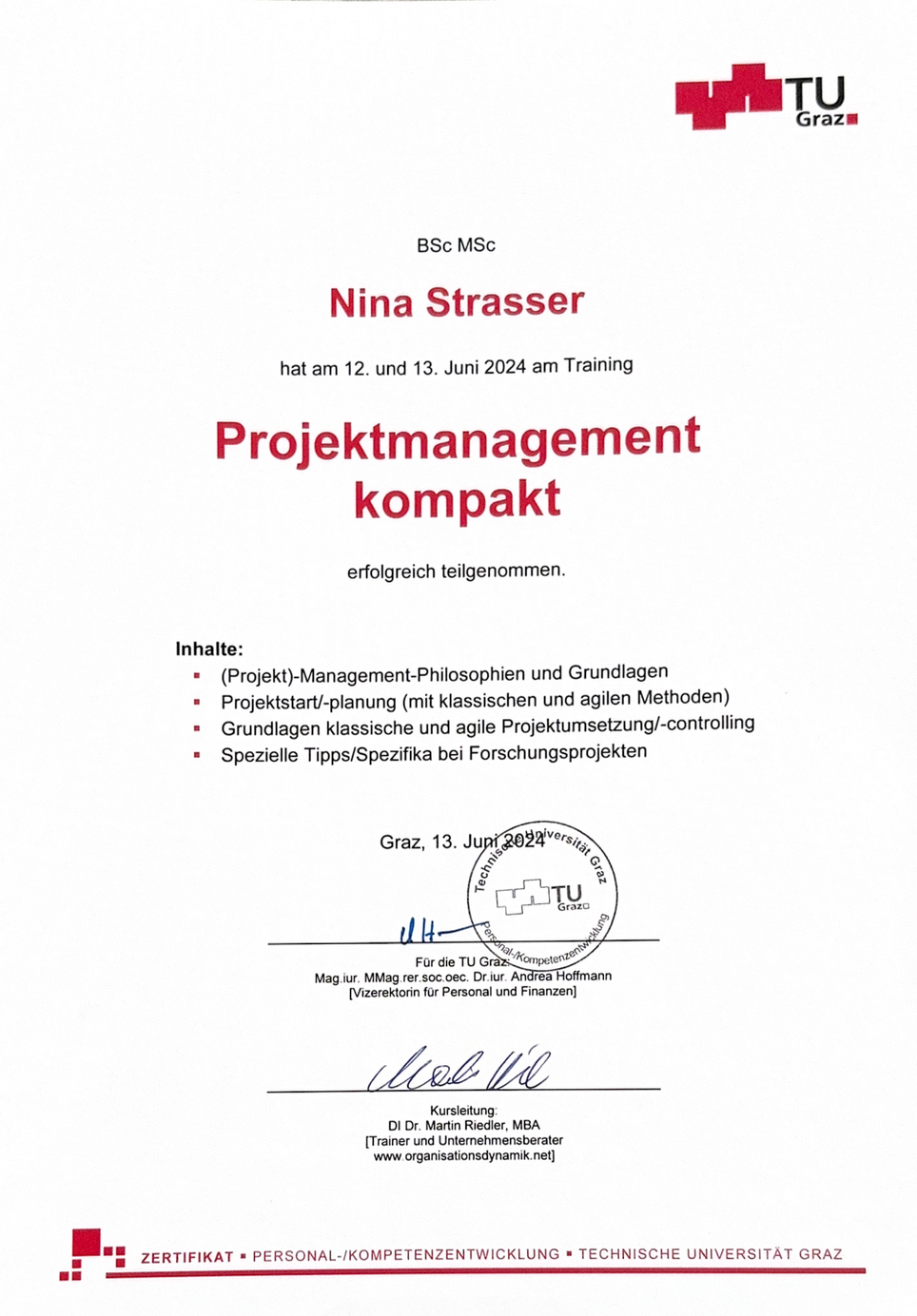 Project Management Compact certificate